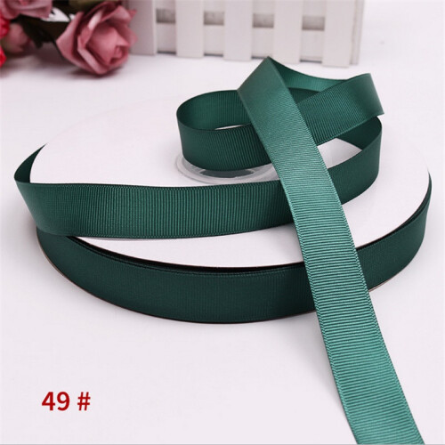 (Dark green) Multi-Function 91M Reel Threaded Grosgrain Ribbon 10mm Width Various Colors