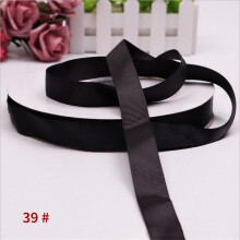 (black) 91M Bright Solid Color Threaded Reel Grosgrain Ribbon DIY 10mm Width Universal