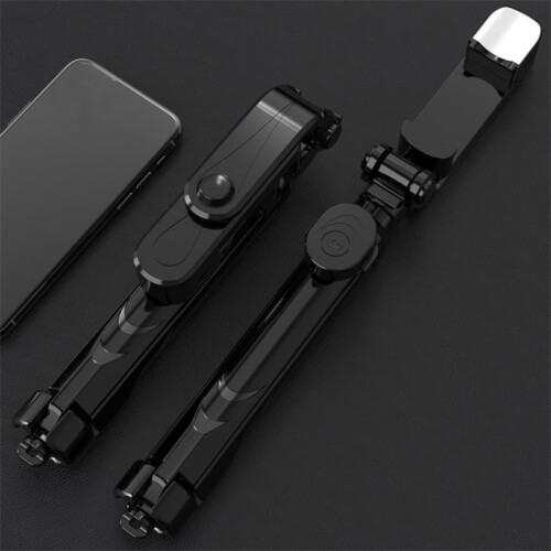 (Black) Bluetooth Remote Control Selfie Stick with Tripod Fill Light Mobile Phone Live Broadcast Multi-Function Bracket