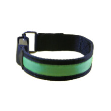 (Green) Flashing LED Light Glowing Armband Night Running Safety Arm Strap Belt Bracelet