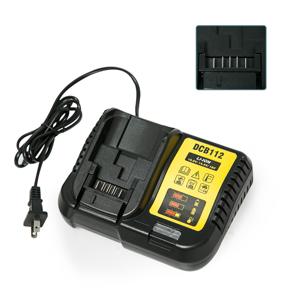 (Us Plug) Dcb112 Li-Ion Battery Charger For Dewalt 10.8V 12V 14.4V 18V Dcb101 Dcb200 Dcb140 Dcb105 Dcb200 Black 320997739432