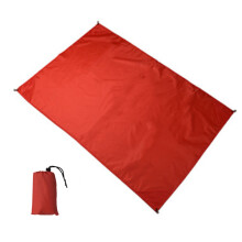 (Red, 1.4m * 1.5m) Portable Pocket Picnic Mat Lightweight Waterproof Mini Folding Outdoor Beach Mat