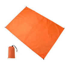 (orange, 1.4m * 1.5m) Portable Pocket Picnic Mat Lightweight Waterproof Mini Folding Outdoor Beach Mat