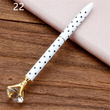 (white black dots) Big Rhinestone Metal Ballpoint Pen Student Innovative Writing Stationery