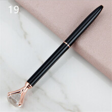 (rose gold black) Big Rhinestone Metal Ballpoint Pen Student Innovative Writing Stationery