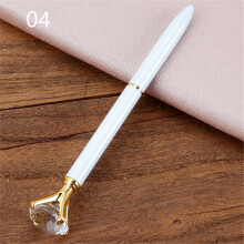 (white) Big Rhinestone Metal Ballpoint Pen Student Innovative Writing Stationery