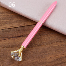 (pink) Big Rhinestone Metal Ballpoint Pen Student Innovative Writing Stationery