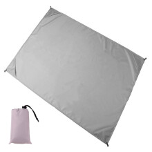 (gray, 1.4m * 1.5m) Portable Pocket Picnic Mat Lightweight Waterproof Mini Folding Outdoor Beach Mat