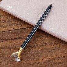 (black white dots) Big Rhinestone Metal Ballpoint Pen Student Innovative Writing Stationery