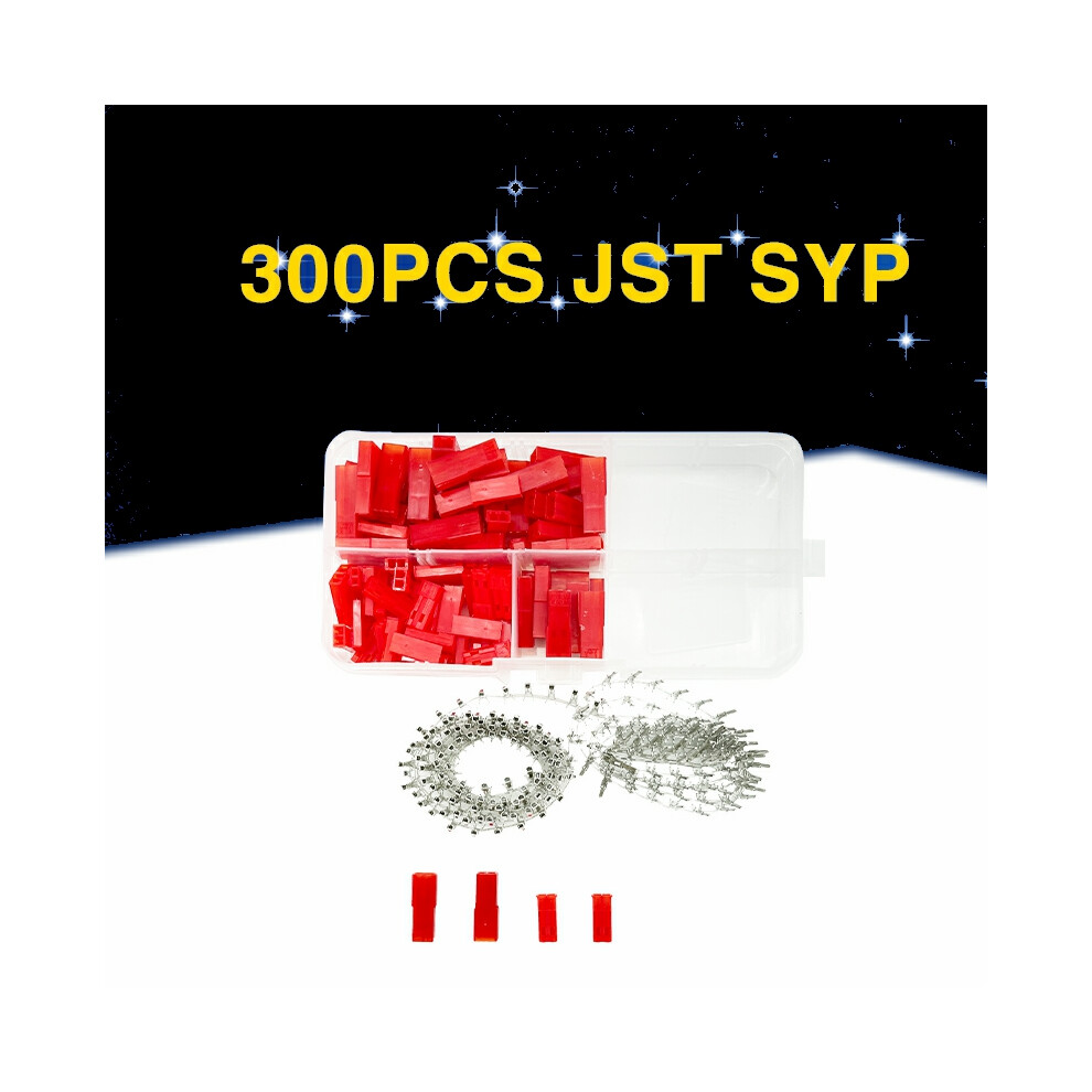 (300pcs) 300PCS (50 Sets) JST SYP 2.54mm 2P Female and Male Crimp Terminal Connector Kit