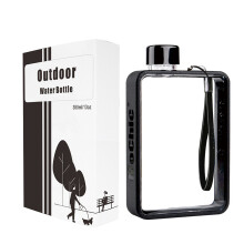 (Gentleman black) MoChic Flat Water Bottle Travel Flask Portable Travel Mug BPA Free A5 Water for