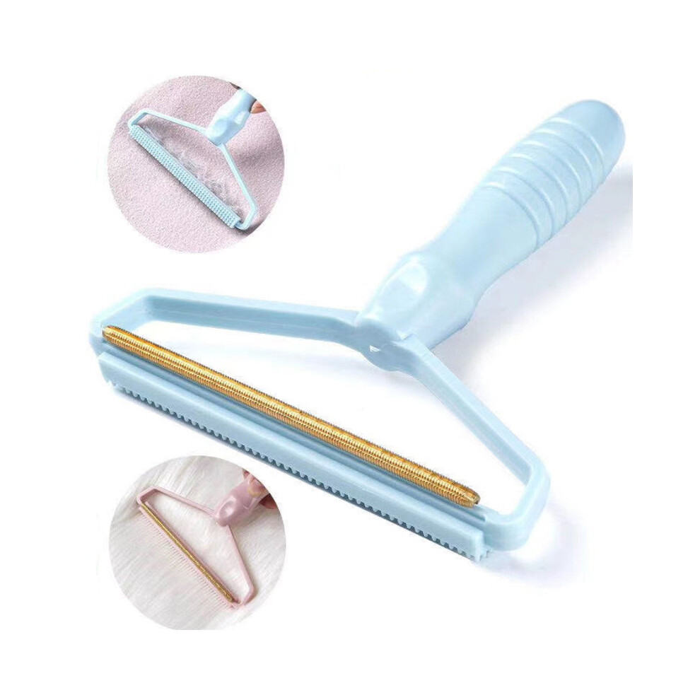(blue) Mini Fabric Lint Remover - Electric Fuzz Shaver for Clothes