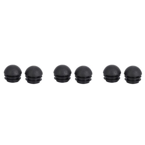 6 Pcs 25mm Dia Plastic Round Tube Inserts End Blanking Caps Black
