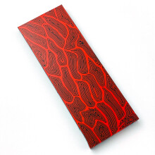 (Red) G10 Micarta Template Board Sheet Black/Red/Orange/Blue Damascus Canvas Material for DIY Knife Handle Craft Supplies -1Piece