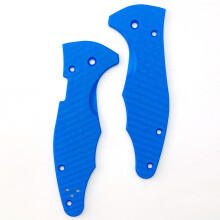 (Blue) 1 Pair Handle Patch DIY Custom G10 Patches for Spyderco Yojimbo 2 Folding Knife