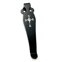 (Black) Titanium Back Clip for Spyderco C81 Paramilitary 2, C10, C11 - DIY Pocket Knife Accessory