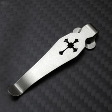(Silver) Titanium Back Clip Knife Pocket Clip for Spyderco C81 Paramilitary 2 C10 C11 DIY