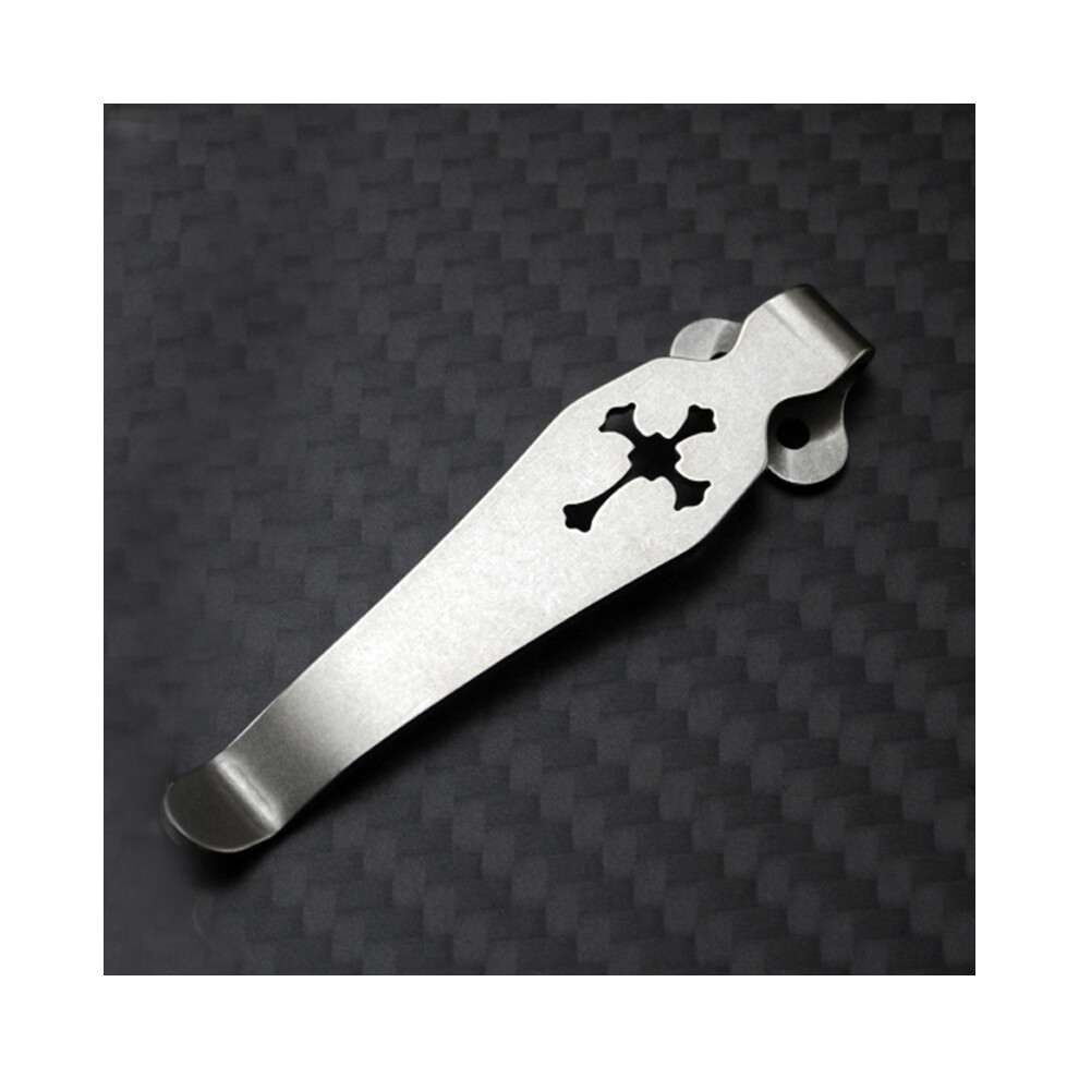 (Silver) Titanium Back Clip Knife Pocket Clip For Spyderco C81 Paramilitary 2 C10 C11 Diy 320997745419
