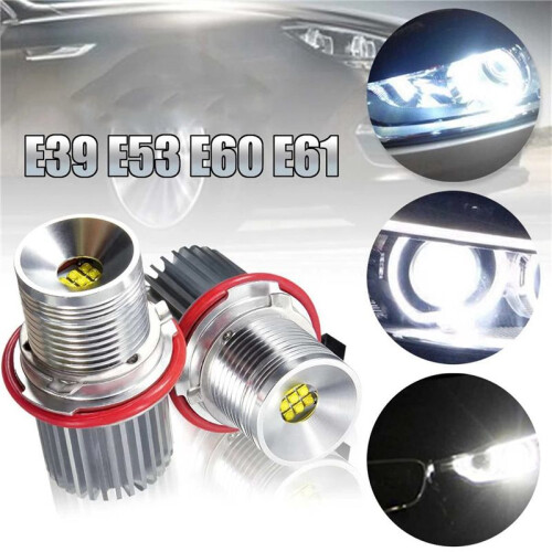 6Pcs 45W White LED Car Angel Eyes LED  HALO Ring Light Bulb Headlight Bulb for - E39 E53 E60 E61