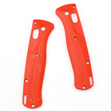 (Red) 1Pair Knife Handle Patch Grips Shank Scales G10 Material DIY Part For Benchmade Bugout 535 Folding Knife Replacement Accessories