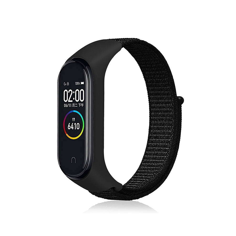 (Black) Adjustable Nylon Wristband Watch Strap Replacement For Xiaomi Mi Band 4/3 123643830619