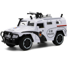 (White) 1:32 Automobile Alloy Car Model Children Toy Simulated Police Car with Lights