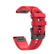 (Red, Garmin Fenix 6X) Quick Release Silicone Watchband Wrist Strap Replacement For Garmin Fenix 6X/Fenix 6