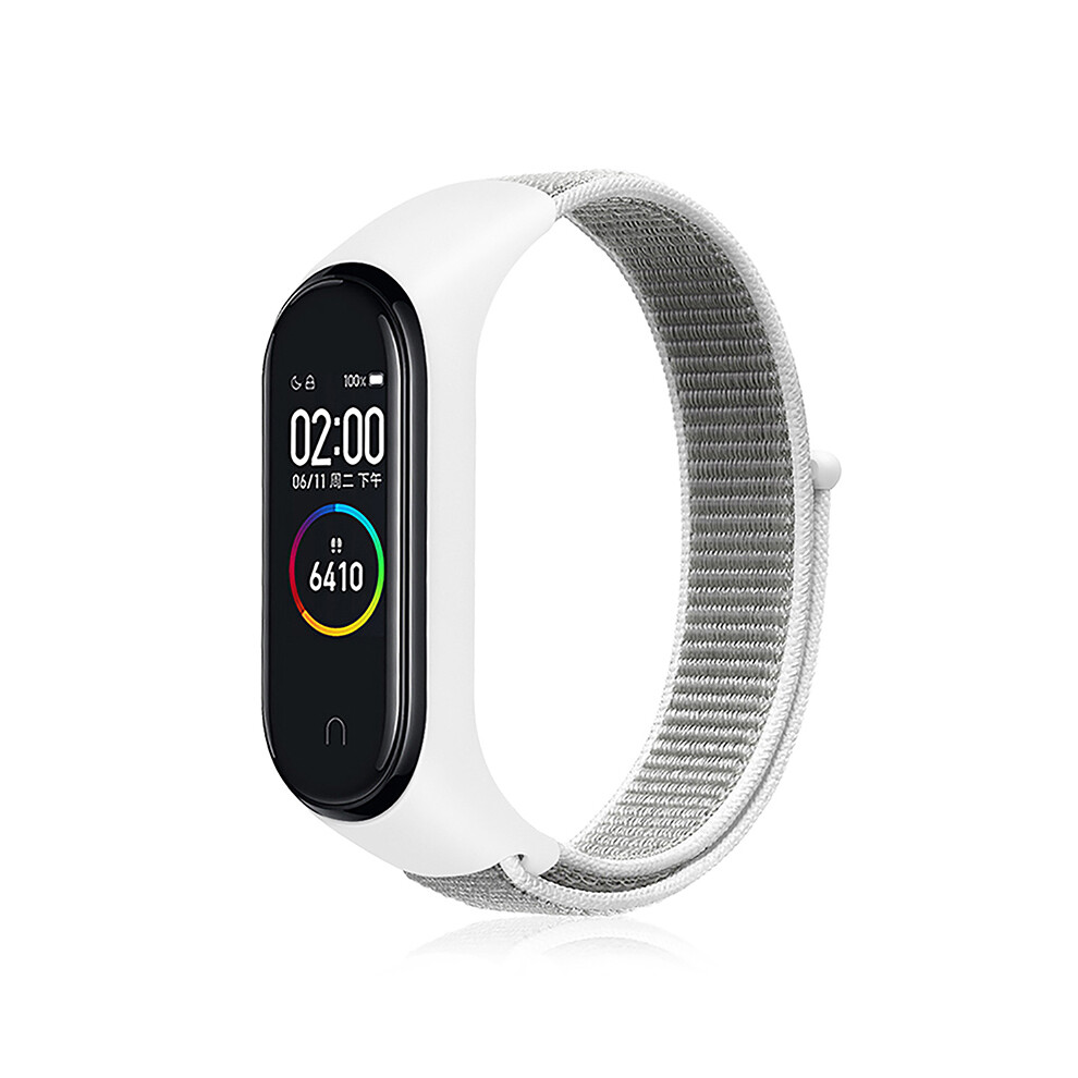 (White) Adjustable Nylon Wristband Watch Strap Replacement For Xiaomi Mi Band 4/3 123643830633