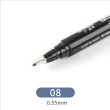 (08 0.55mm) Black Fine Line Sketch Drawing Marker Fineliner Non-fading Ink Marking Pen