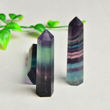 Natural Green Fluorite Quartz Crystal Point Healing Stone Wand