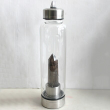 (Labradorite) Natural Crystal Point Healing Obelisk Wand Elixir Quartz Crystal Water Bottle
