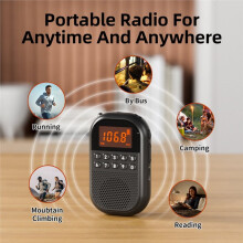 Radio Pro - USB/ Dual Card Decoding - HD Sound Quality - Portable for Outdoor Use - One-Click Station Search