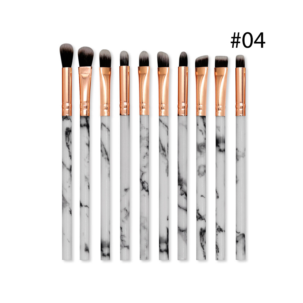 (#04) 10PCS Marbled Eyeshadow Make up Brushes Eyebrow Eyeliner Lip Applicator Beauty Tool