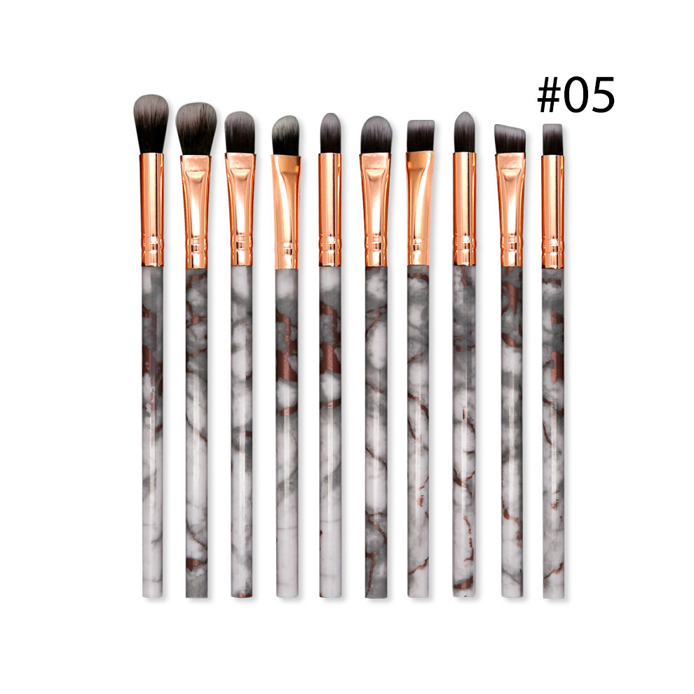 (#05) 10PCS Marbled Eyeshadow Make up Brushes Eyebrow Eyeliner Lip Applicator Beauty Tool