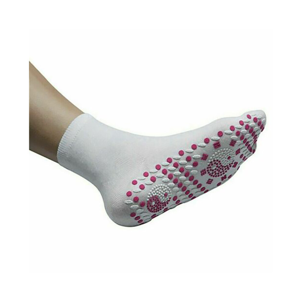 (White) Tourmaline Magnetic Socks Winter Warm Self-Heating Therapy Unisex Stockings 110691501318