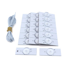 (20PCS 3V SMD with 2 meter wire) 3V 6V Ultra Bright Lamp Beads with Optical Lens Fliter for 32-65 inch LED TV Repair
