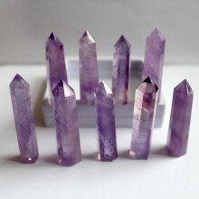 Natural Purple Brazilian Amethyst Quartz Crystal Point Healing Rock Stone Wand