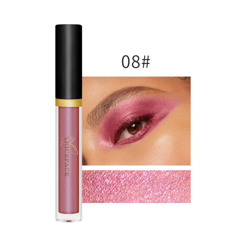 (#08) 10 Colors Diamond Pearlescent Liquid Eye Shadow Shimmer Glitter Eyeshadow Highlighter Waterproof Makeup Cosmetic