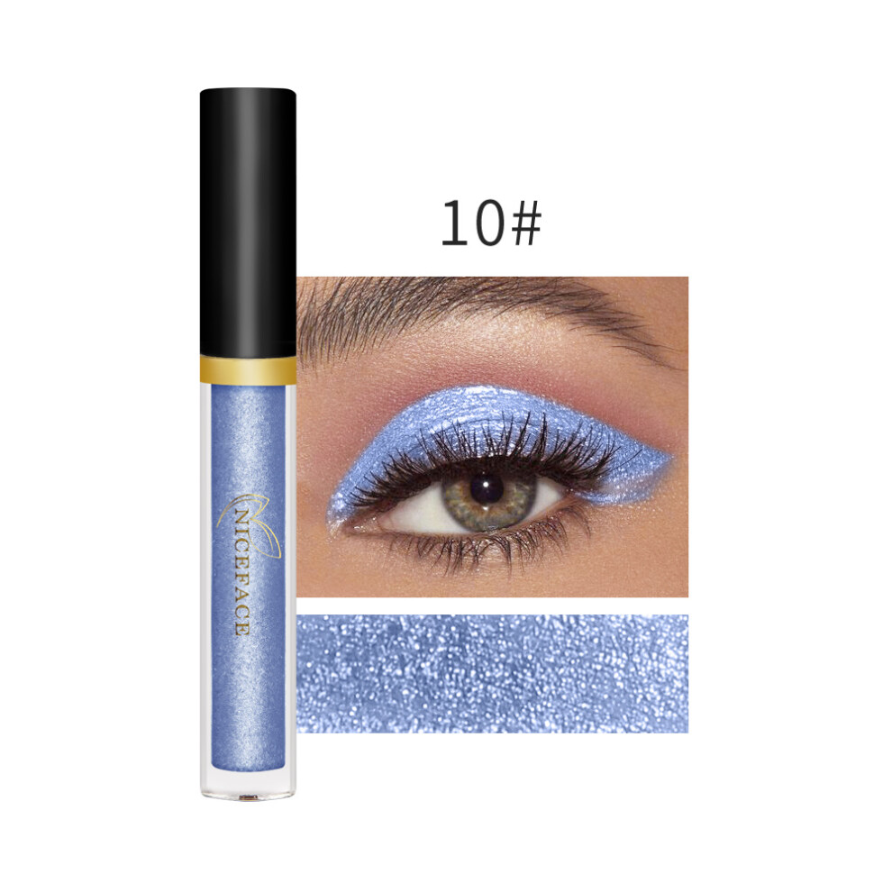 (#10) 10 Colors Diamond Pearlescent Liquid Eye Shadow Shimmer Glitter Eyeshadow Highlighter Waterproof Makeup Cosmetic