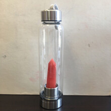 (Red Smelting) Natural Crystal Point Healing Obelisk Wand Elixir Quartz Crystal Water Bottle