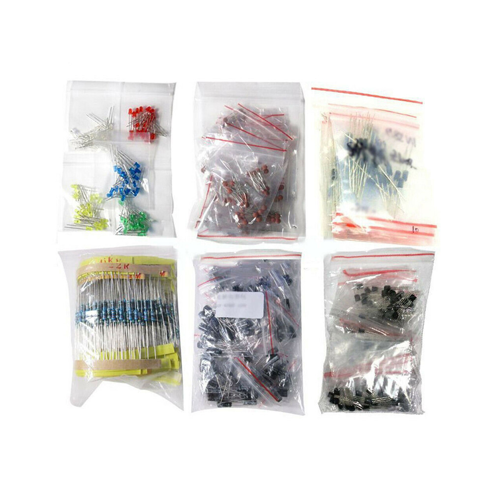 1390Pcs Electronic Components Kit: Led Diodes, Resistors, Electrolytic Capacitors 113121237603