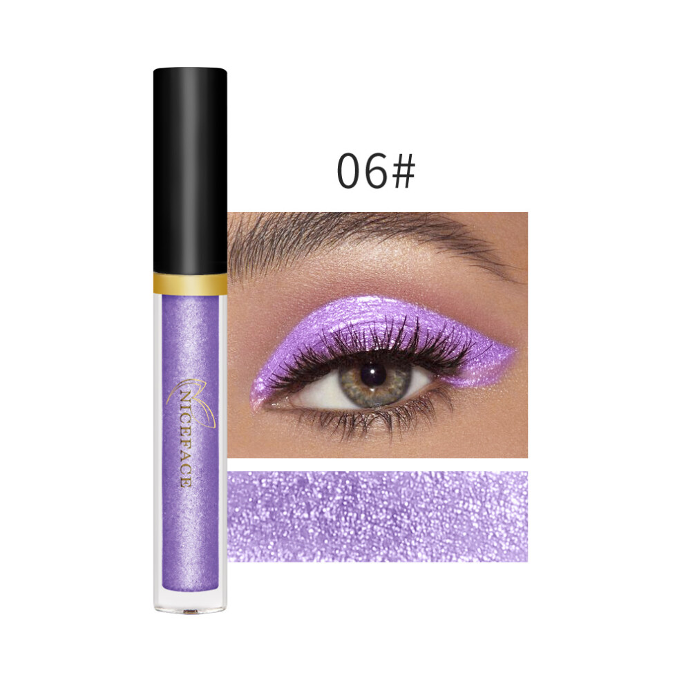 (#06) 10 Colors Diamond Pearlescent Liquid Eye Shadow Shimmer Glitter Eyeshadow Highlighter Waterproof Makeup Cosmetic