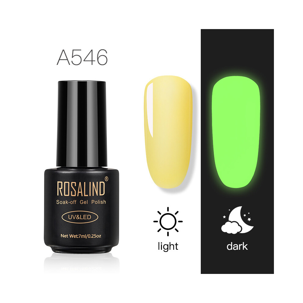 Dark (A546) Rosalind Neon Hybrid Luminous Varnish Gel Nail Polish Manicure Lacquer Semi-Permanent