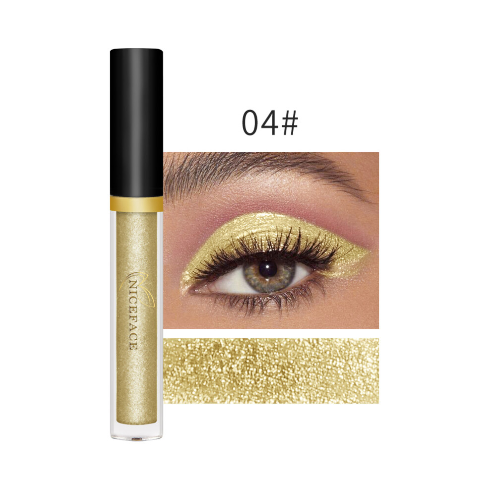 (#04) 10 Colors Diamond Pearlescent Liquid Eye Shadow Shimmer Glitter Eyeshadow Highlighter Waterproof Makeup Cosmetic