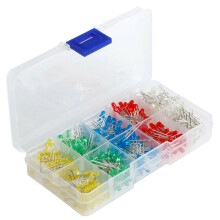(500pcs 3MM) 500PCS 3mm & 5mm White, Yellow, Red, Green, Blue LED Light Assorted Kit for DIY Projects, 3V 20mA