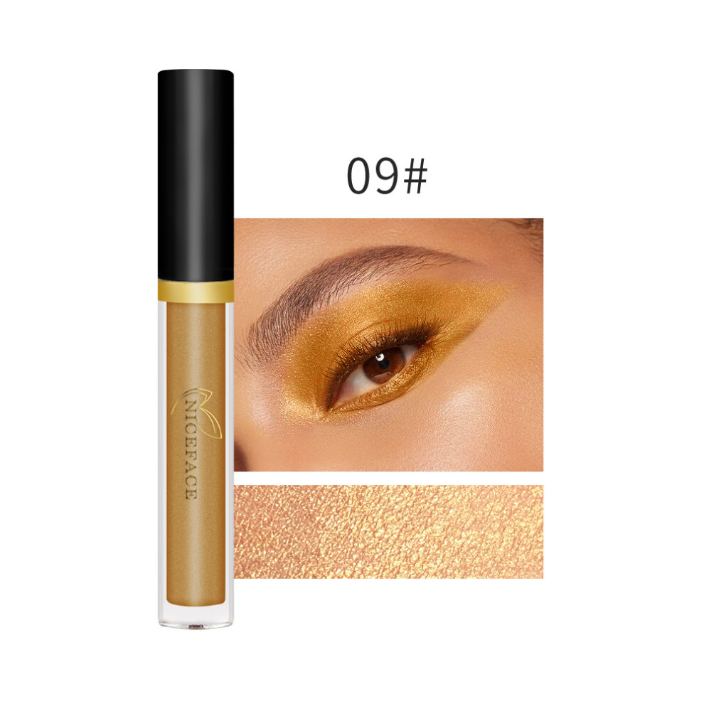 (#09) 10 Colors Diamond Pearlescent Liquid Eye Shadow Shimmer Glitter Eyeshadow Highlighter Waterproof Makeup Cosmetic