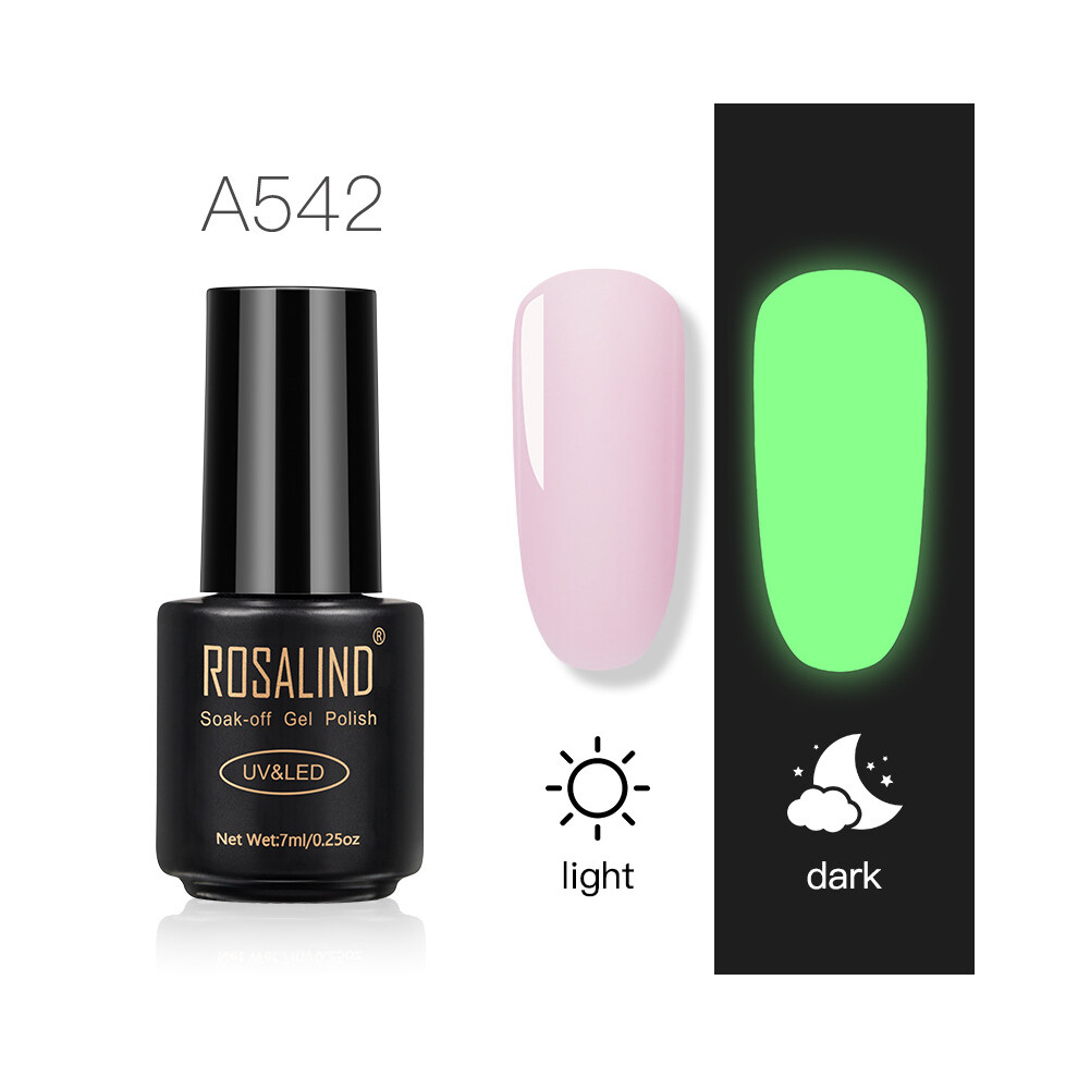 Dark (A542) Rosalind Neon Hybrid Luminous Varnish Gel Nail Polish Manicure Lacquer Semi-Permanent
