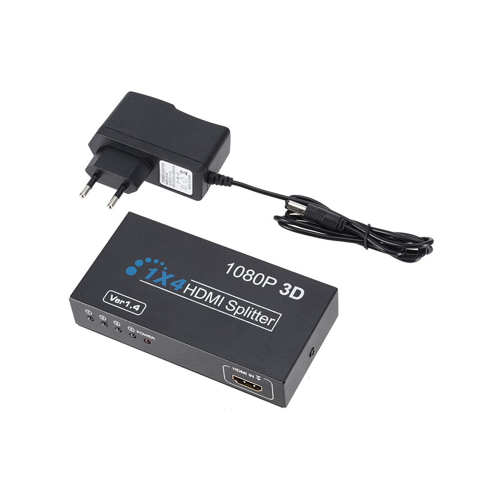 (1X4 Eu) 1X4 Hdmi Splitter 1 In 4 Out 3D Full Hd 1080P Switcher Hub For Pc Hdtv Box Ps3 Dvd 110691330659
