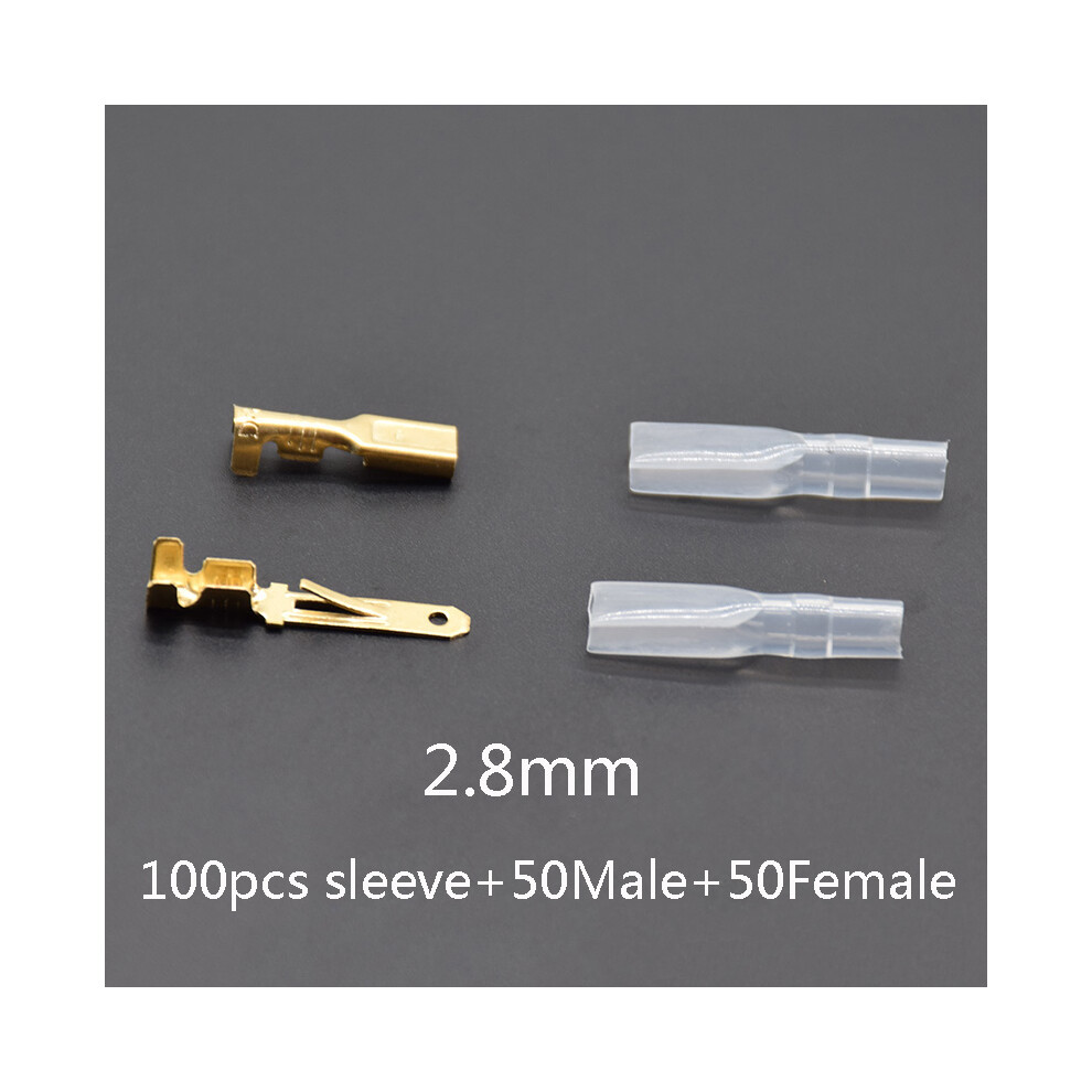 (2.8Mm) 50 Pairs Wire Connectors Kit Crimp Female/Male Spade Terminals Set For 22-16 Awg 0.5Mm2-1.5Mm2 2.8Mm 6.3Mm 4.8Mm 110691330086
