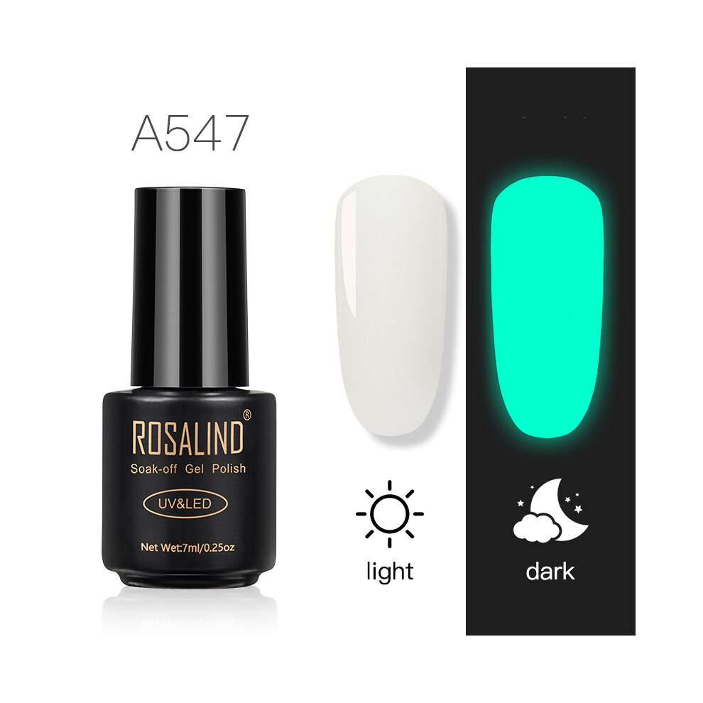 Dark (A547) Rosalind Neon Hybrid Luminous Varnish Gel Nail Polish Manicure Lacquer Semi-Permanent